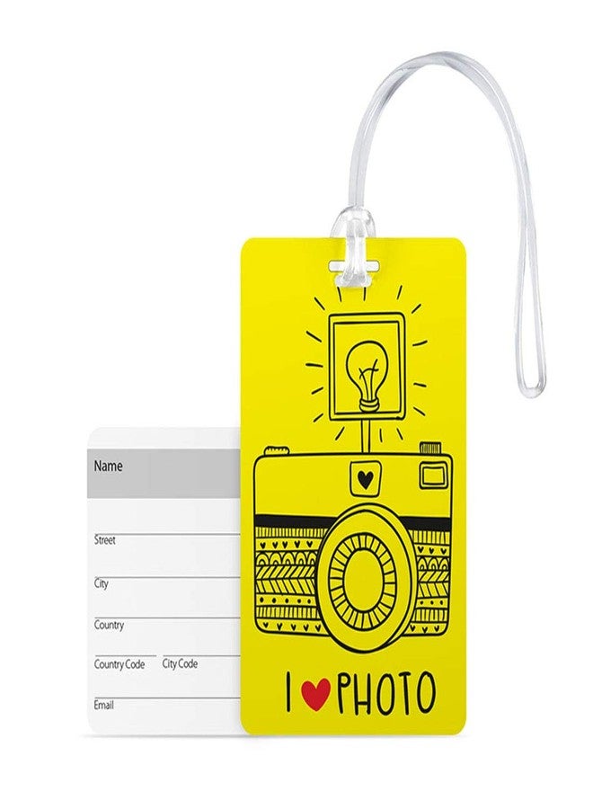 100yellow® I Love Photo Luggage Tags, Bag Tag Travel Id Labels Tag for Baggage Suitcases Bags with Silicon- Ideal for Travel - Image 1